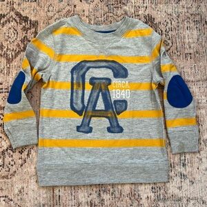 Cherokee Gray and Yellow Striped Kids Tee with Blue Accents